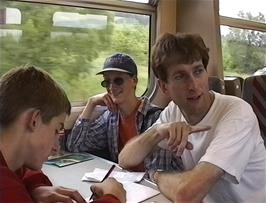 John Hayes and Michael Jones on the train from Glasgow to Fort William